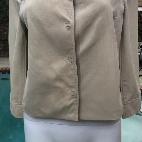 Vintage Elie Tahari Beige  SilkCrop Swing Blazer SzM - Picture 3 of 8
